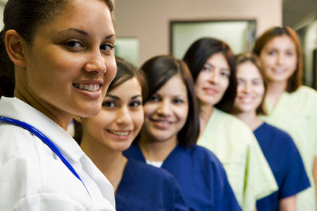 Doctor and her nursing team